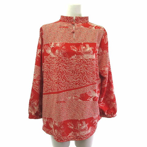 【中古】シセンドウ 詩仙堂 HITOSHI TAMURA カットソー 長袖 ちりめん 花柄 赤 レッド レディース 【ベクトル 古着】 250809 【中古】シセンドウ 詩仙堂 HITOSHI TAMURA カットソー 長袖 ちりめん 花柄 赤 レッド レディース 【ベクトル 古着】 250809