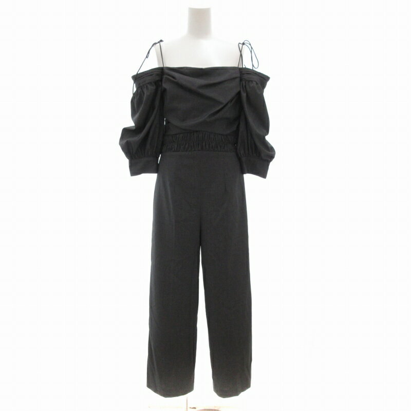 【中古】スナイデル SNIDEL 美品 2WAYパフオールインワン サロペット ドレープディテール パフスリーブ シャーリング 1 グレー SWFO241088 /GV レディース 【ベクトル 古着】 250816