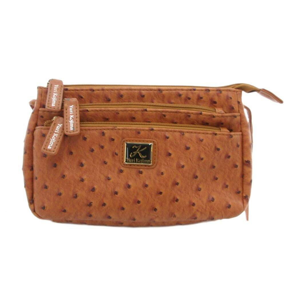 【中古】ユリ コジマ Yuri Kojima 美品 ショルダーバッグ オーストリッチ レザー 茶 ブラウン /JS ■GY45 レディース 【ベクトル 古着】 250813