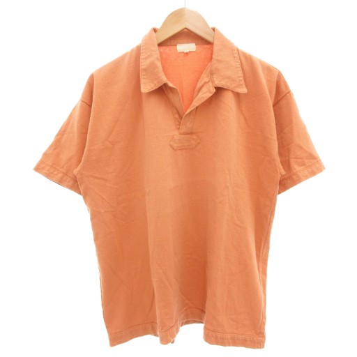 【中古】タケオキクチ TAKEO KIKUCHI スキッパーポロシャツ 半袖 3 オレンジ /GV メンズ 【ベクトル 古着】 250829