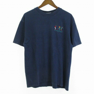 【中古】SGT.LEISURE ヴィンテージ 90s Tシャツ カットソー ハワイ HAWAII 紺 ネイビー l メンズ 【ベクトル 古着】 250820