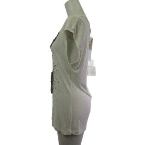 【中古】未使用品 パオラフラーニ PAOLA FRANI タグ付き ノースリーブ カットソー ラインストーン 40 ホワイト 白 レディース 【ベクトル 古着】 250919 2