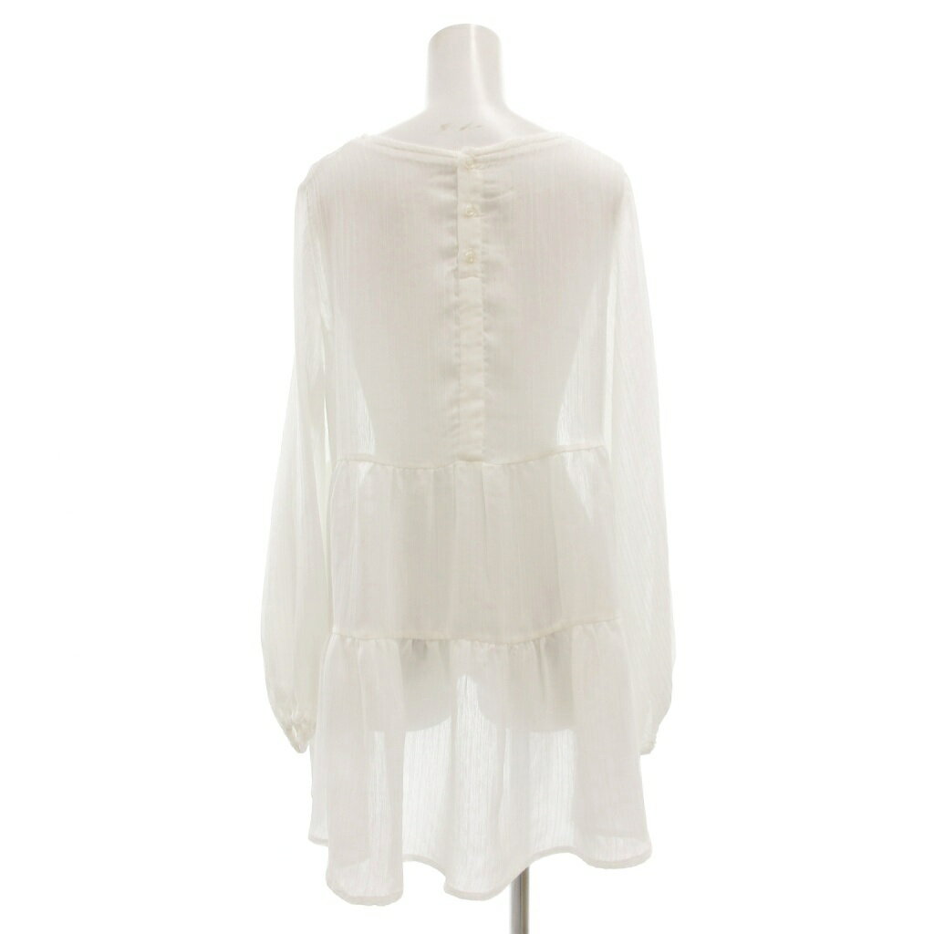 【中古】バンヤードストーム BARNYARDSTORM チュニック カットソー 長袖 1 白 ホワイト シアー ティアード バルーンスリーブ /GV レディース 【ベクトル 古着】 250930