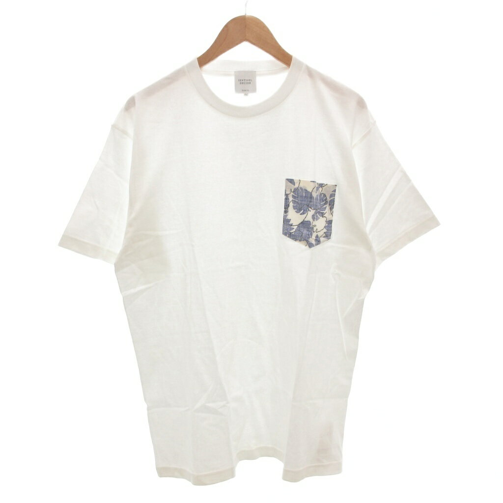 【中古】SENTINEL DECIDE Tシャツ 半袖 50 白 ホワイト 花柄 ポケット /FF ■GH メンズ 【ベクトル 古着..