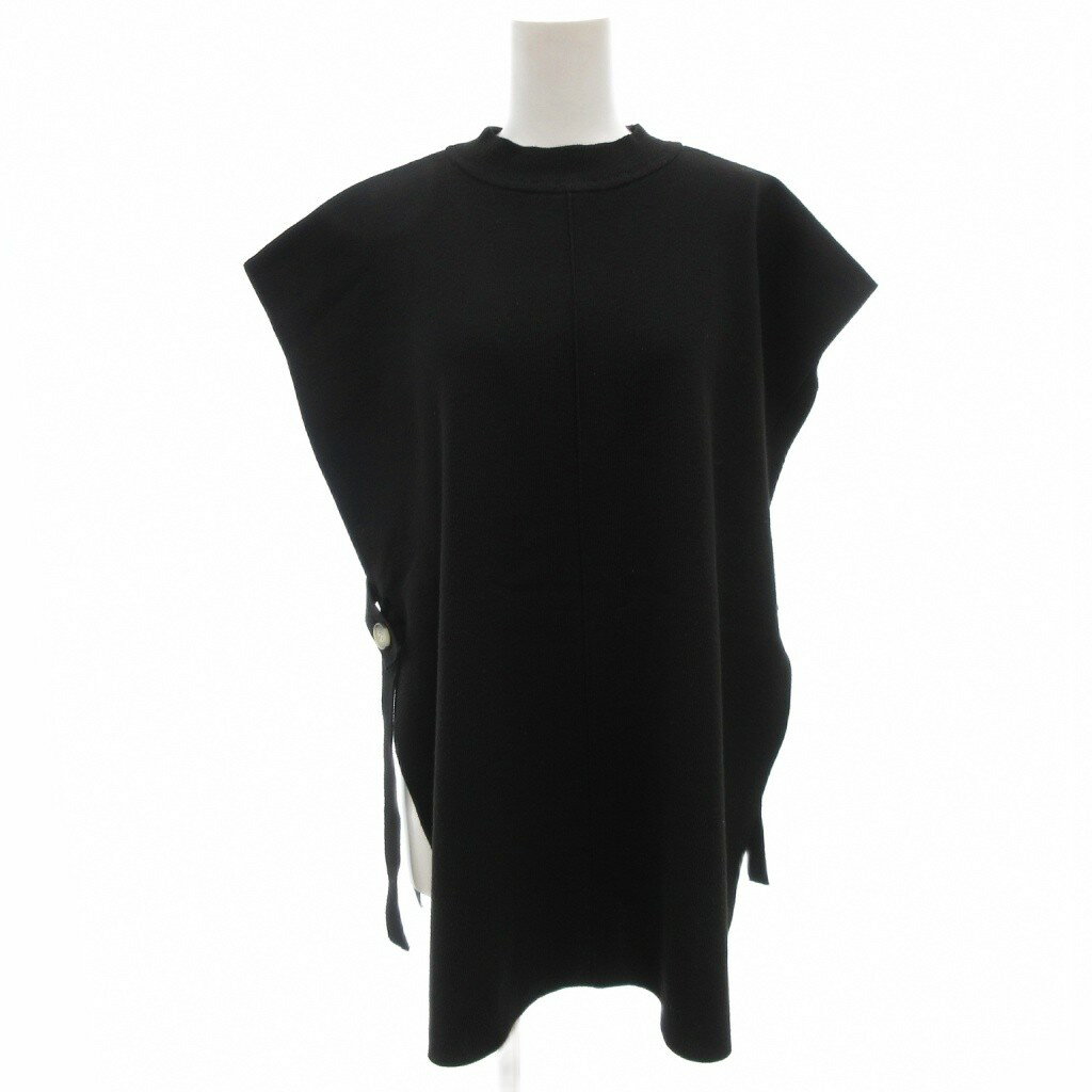 【中古】アンディコール un dix cors ニットベスト プルオーバー スリット サイドリボン 黒 ブラック /GV レディース 【ベクトル 古着】 251111