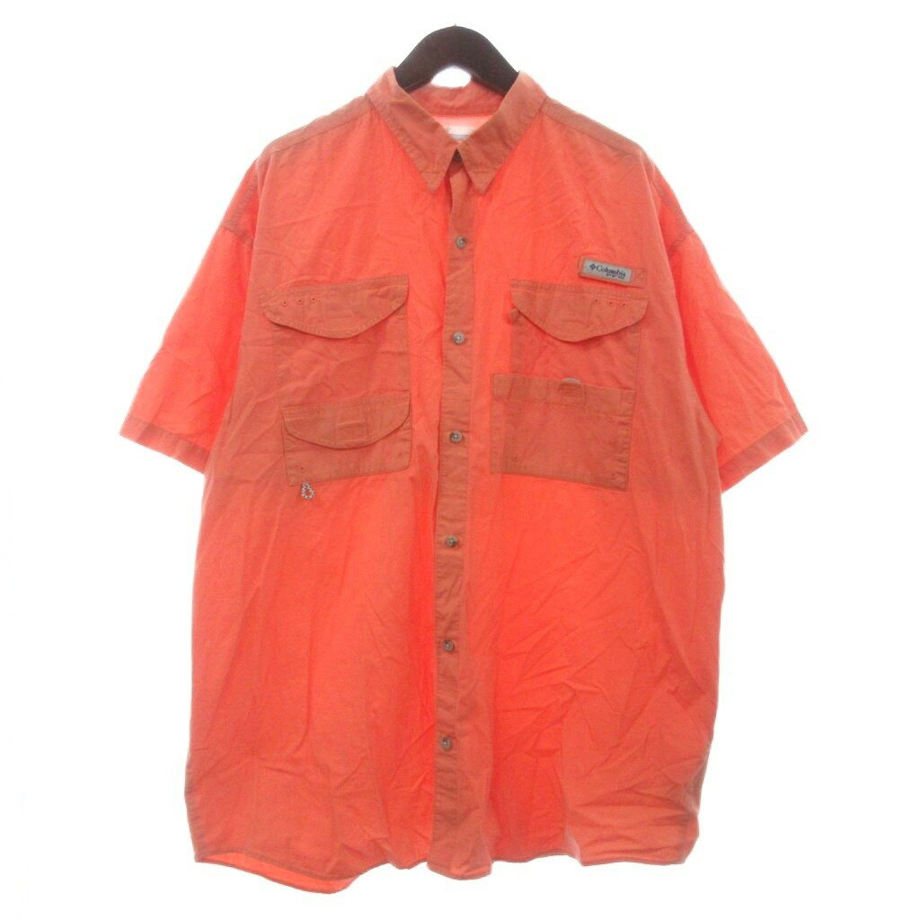 [중고] 콜롬비아 Columbia PFG 피싱웨어 셔츠 안감 메쉬 반소매 XL 오렌지 큰 사이즈 ■ GY28 ☆ AA 남성 [벡터 헌옷] 260521