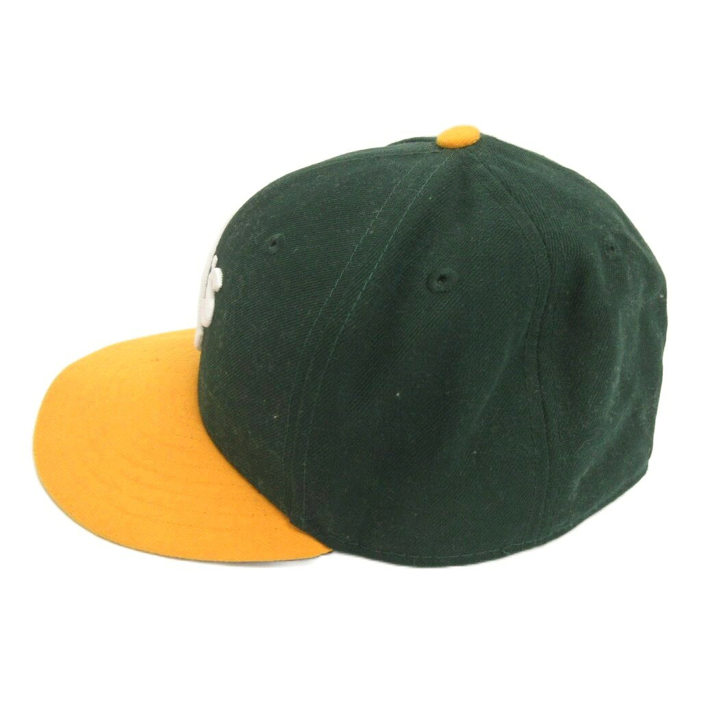 ブランド古着ベクトルプレミアム店の【中古】ニューエラ NEW ERA キャップ 帽子 59FIFTY アスレチックス 7 1/8 緑 グリーン ■GY28 ☆AA★ メンズ 【ベクトル 古着】 260515｜アングル2