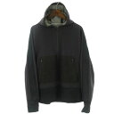 コムデギャルソンシャツ COMME des GARCONS SHIRT 美品 パーカー 長袖 ハーフジップ プルオーバー 異素材 無地 黒 ブラック メンズ 【中古】【ベクトル 古着】 171014 ブランド古着ベクトルプレミアム店