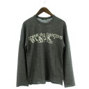 コムデギャルソンオムプリュス COMME des GARCONS HOMME PLUS 美品 Tシャツ カットソー 長袖 クルーネック ウール プリント ロゴ チャコールグレー メンズ 【中古】【ベクトル 古着】 171029 ブランド古着ベクトルプレミアム店