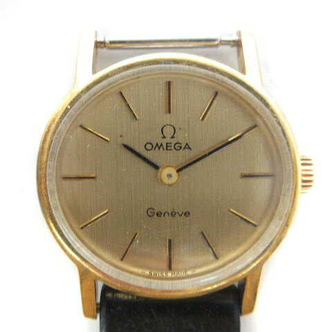 【中古】オメガ OMEGA ジュネーブ Geneve ヴィンテージ 腕時計 ウォッチ アナログ 2針 ラウンド 手巻き 文字盤金色 ゴールドカラー ■SM1 ジャンク ☆AA★ レディース 【ベクトル 古着】 230918