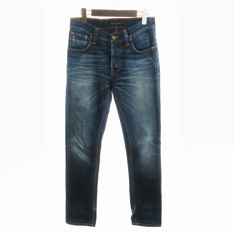 【中古】ヌーディージーンズ nudie jeans デニムパンツ ジーンズ ストレート ボタンフライ インディゴ 青 ブルー W29L32 ■SM1 メンズ 【ベクトル 古着】 240502