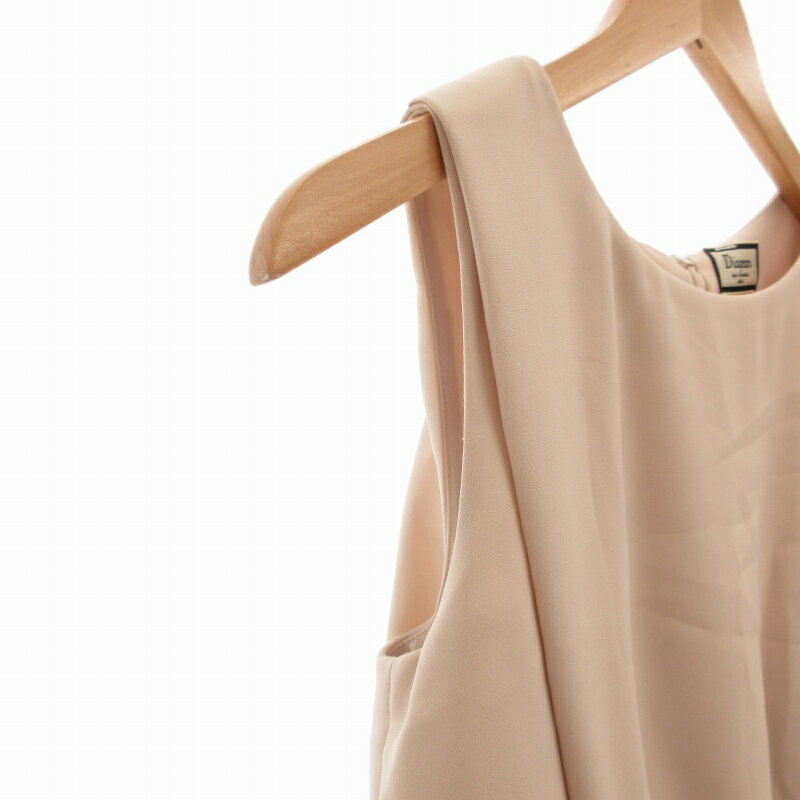 【中古】ダイアグラム Diagram オールインワン ノースリーブ フリル バイカラー 36 S ベージュ 黒 ブラック /TZ 1118 レディース 【ベクトル 古着】 241118