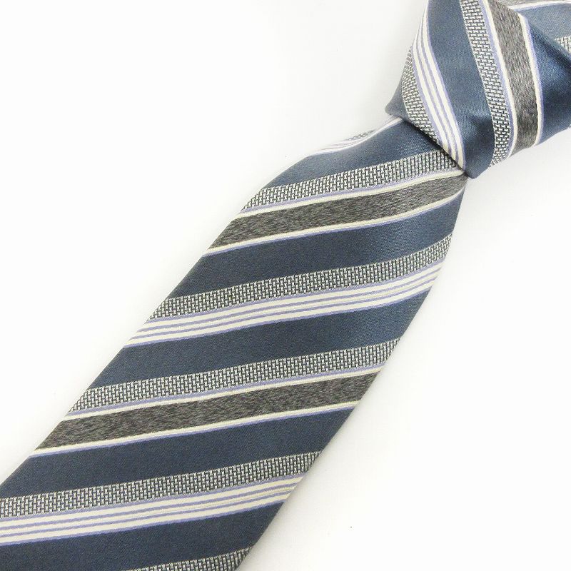 【中古】エポカ ウォモ EPOCA UOMO ネクタイ レギュラータイ シルク ストライプ 青 ブルー 小物 メンズ 【ベクトル 古着】 250207