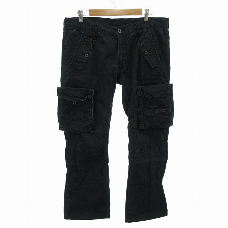 【中古】ニコルクラブフォーメン NICOLE CLUB FOR MEN Y2K カーゴパンツ コットン ストレート L 紺 ネイビー /FT メンズ 【ベクトル 古着】 250213