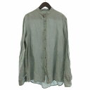 【中古】ザラマン ZARA MAN シャツ バンドカラー スタンドカラー オーバーサイズ 長袖 無地 M 緑 グリーン メンズ 【ベクトル 古着】 250312