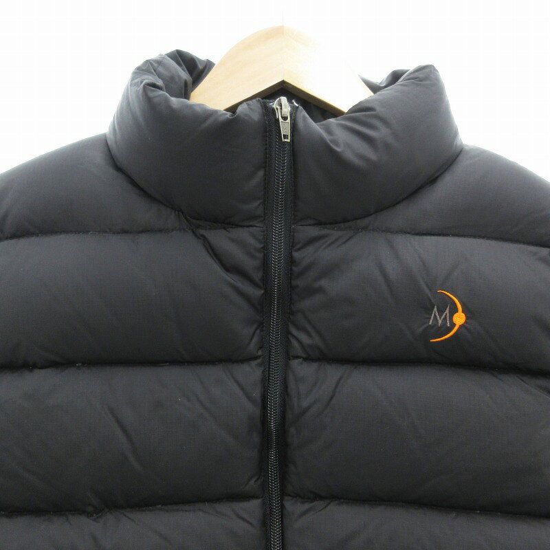 【中古】ムーンストーン Moonstone 2000年代 ダウンベスト ジャケット ジップアップ ロゴ 刺繍 ナイロン M 黒 ブラック /GV メンズ 【ベクトル 古着】 250412