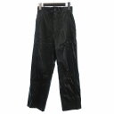【中古】オオガ OHGA 美品 フェイクレザーパンツ ストレート S 黒 ブラック レディース 【ベクトル 古着】 250403