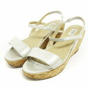 【中古】ペリーコ PELLICO SUNNY プラットフォームサンダル ストラップ 船底コルク シルバーカラー 38 レディース 【ベクトル 古着】 250419(4)