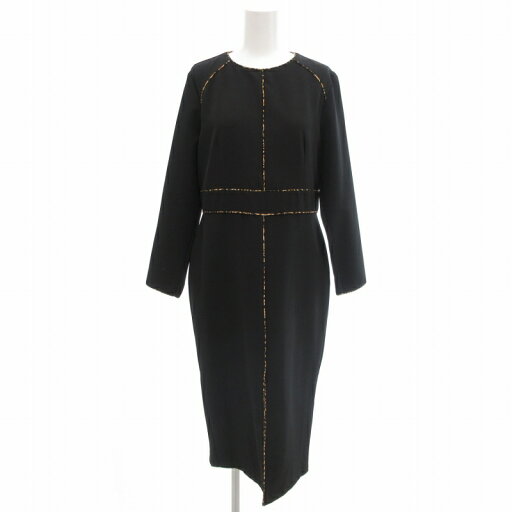 【中古】ザラ ZARA ワンピース ひざ丈 長袖 パイピング レオパード柄 L 黒 ブラック ■OOM /TZ レディース 【ベクトル 古着】 250418 【中古】ザラ ZARA ワンピース ひざ丈 長袖 パイピング レオパード柄 L 黒 ブラック ■OOM /TZ レディース 【ベクトル 古着】 250418