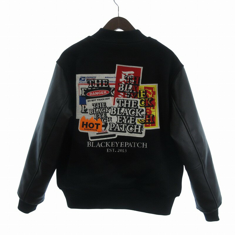 šۥ֥åѥå THE BLACK EYE PATCH LABEL PACK PATCHED STADIUM JACKET BL...