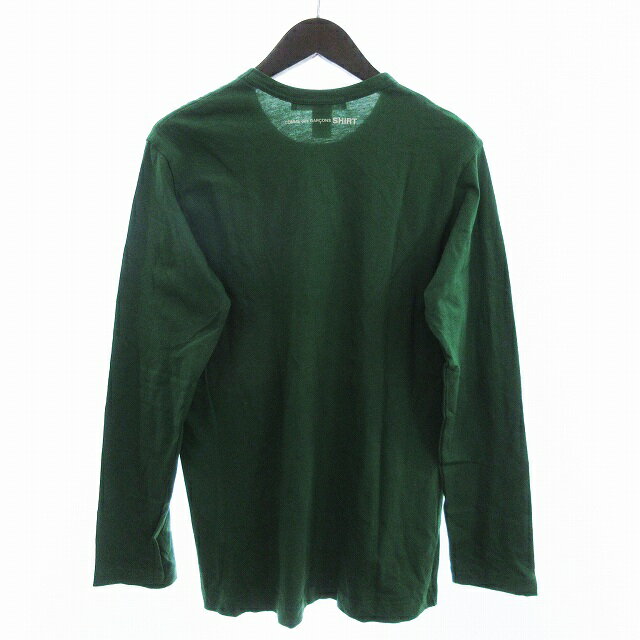 【中古】コムデギャルソンシャツ COMME des GARCONS SHIRT Tシャツ カットソー 長袖 無地 コットン FJ-T015 緑 グリーン M メンズ 【ベクトル 古着】 250428