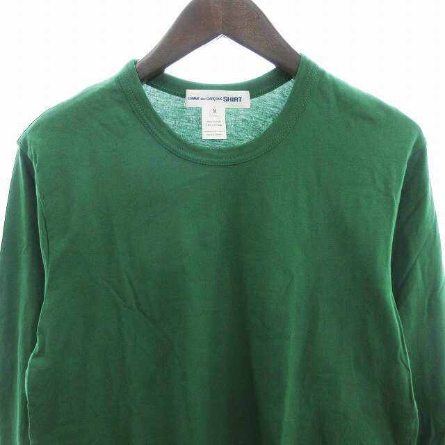 【中古】コムデギャルソンシャツ COMME des GARCONS SHIRT Tシャツ カットソー 長袖 無地 コットン FJ-T015 緑 グリーン M メンズ 【ベクトル 古着】 250428