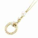 【中古】スワロフスキー SWAROVSKI 美品 サークルキューブ ネックレス ペンダント ストーン装飾 ゴールド色 ■GY14 レディース 【ベクトル 古着】...