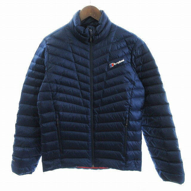 【中古】バークハウス berghaus TEPHRA REFLECT JACKET ダウンジャケット ブルゾン ジップアップ ワンポイント 22294 紺 ネイビー USA S メンズ 【ベクトル 古着】 250516