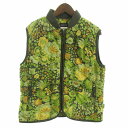 【中古】パタゴニア Patagonia 中綿ナイロンベスト フルジップ 花柄 28420FA 緑 グリーン M ☆AA★ ■GY99 メンズ 【ベクトル 古着】...