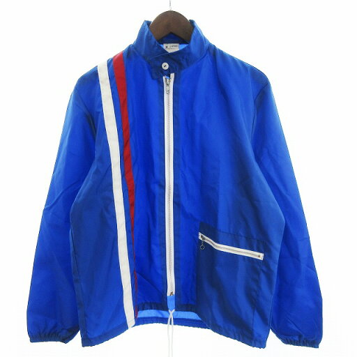 【中古】ヴィンテージ VINTAGE レーシングジャケット ブルゾン フルジップ USA製 ナイロン ライン 青 ブルー S メンズ 【ベクトル 古着】 250625 【中古】ヴィンテージ VINTAGE レーシングジャケット ブルゾン フルジップ USA製 ナイロン ライン 青 ブルー S メンズ 【ベクトル 古着】 250625