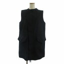 【中古】マルニ MARNI ベスト ロング ハイネック 前開き ジップアップ コットン 無地 黒 ブラック 40 ☆AA★ レディース 【ベクトル 古着】 250708