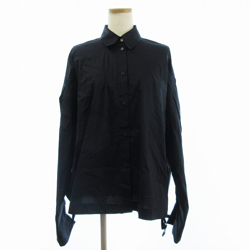 【中古】リビアナコンティ Liviana Conti シャツ 長袖 無地 紺 ネイビー S レディース 【ベクトル 古着】 250708