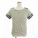 【中古】ユキコハナイ YUKIKO HANAI ニット カットソー 半袖 総柄 黒 白 ブラック ホワイト 8 ■FF レディース 【ベクトル 古着】 250730