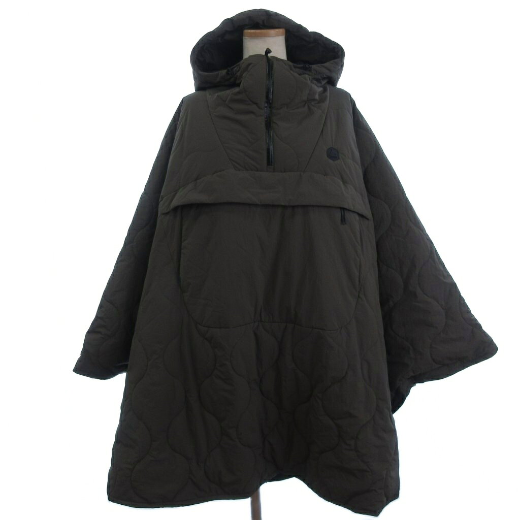 【中古】ランタン LANTERN ヒーティングポンチョ HEATING PONCHO ハーフジップ キルティング MMA-LAN-PO01 ナイロン 緑系 カーキ F メンズ レディース 【ベクトル 古着】 250829