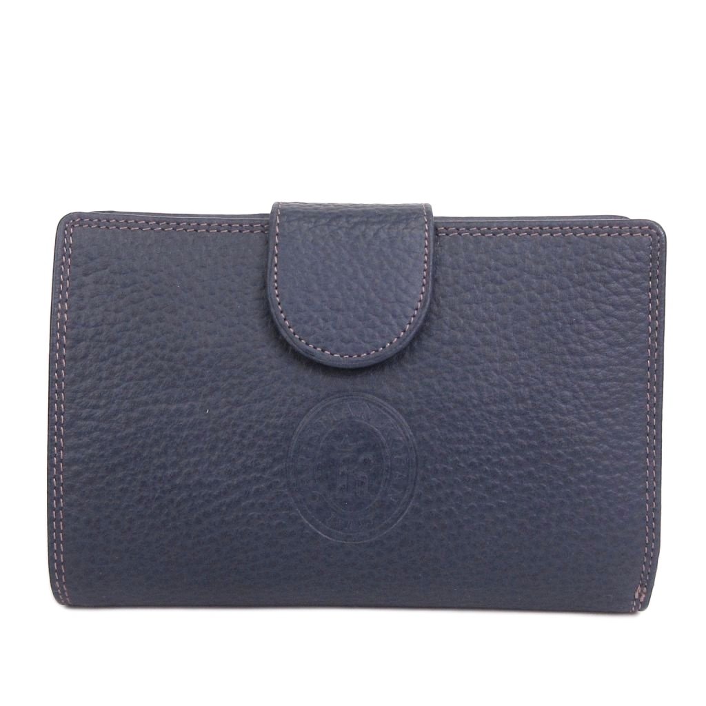 【中古】クリスチャンコバン christian koban 財布 二つ折り レザー フラップ 紺 ネイビー ウォレット レディース 【ベクトル 古着】 250915
