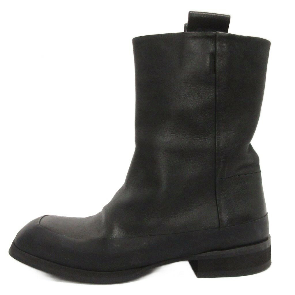 【中古】ザロウ THE ROW 21AW Grunge Boot グランジ ブーツ グレインカーフ ショート 黒 ブラック 36.5..