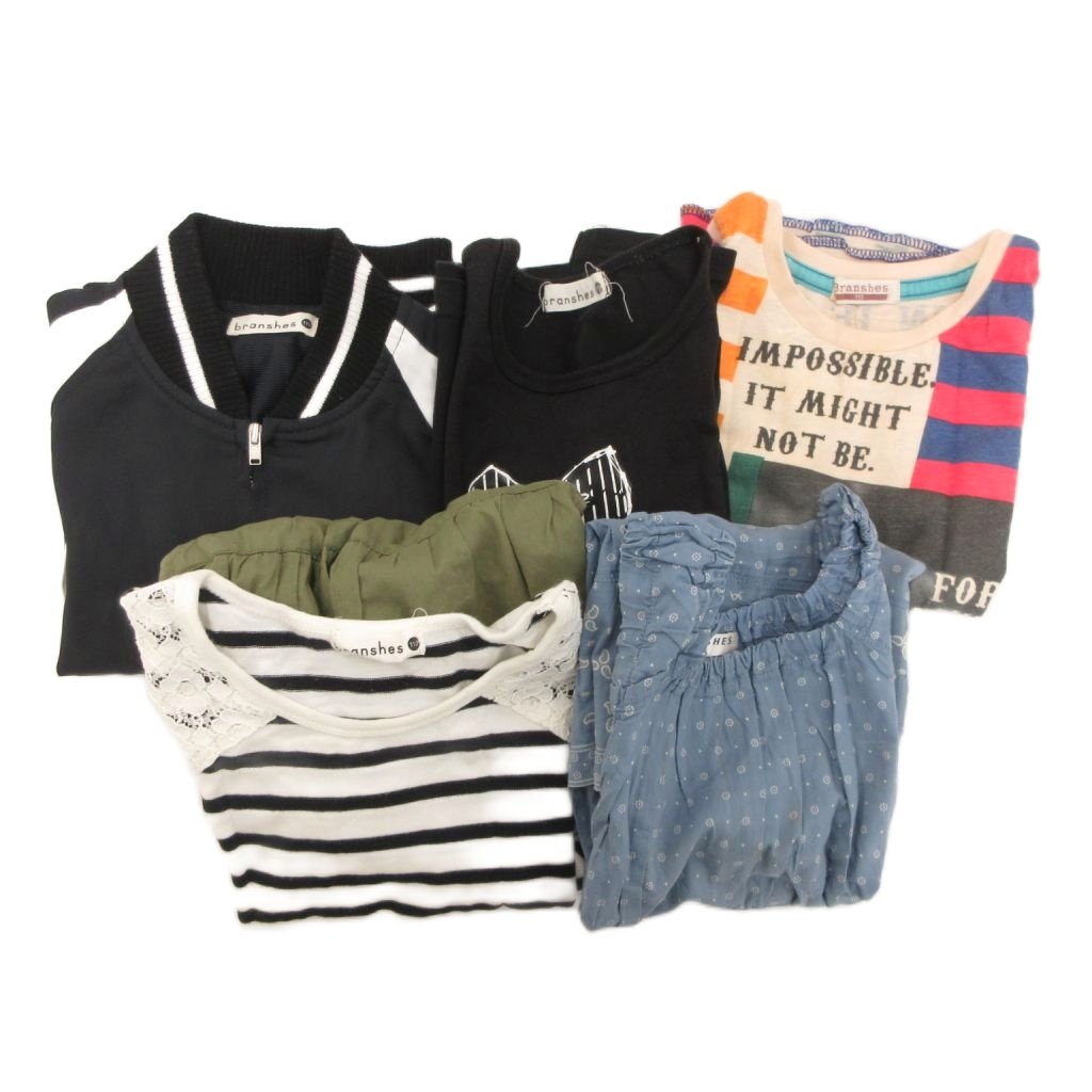 【中古】ブランシェス BRANSHES ブルゾン ワンピース Tシャツ カットソー まとめ 5点セット 110cm 黒 ..