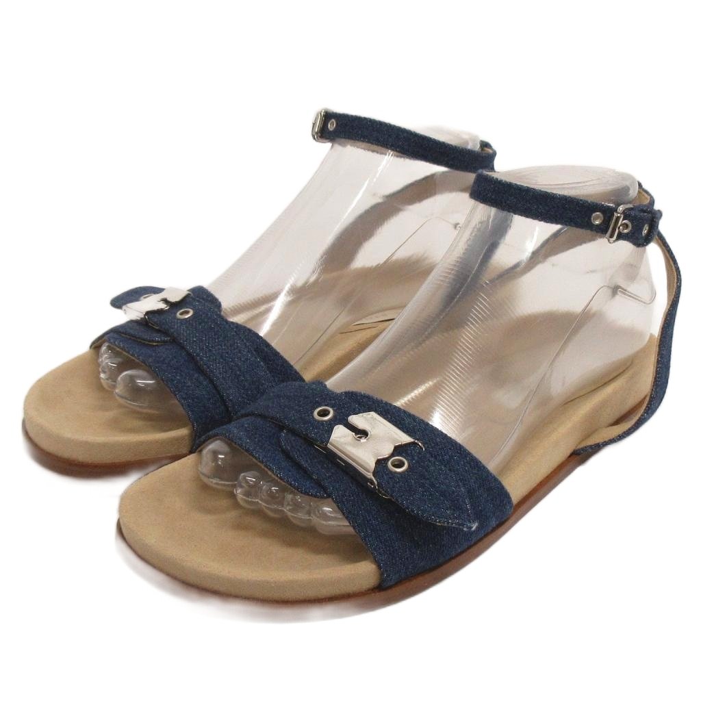 【中古】ステラマッカートニー STELLA McCARTNEY サンダル デニム ストラップ フラット 青 ブルー 38 ■TC レディース 【ベクトル 古着】 260124(4.0)
