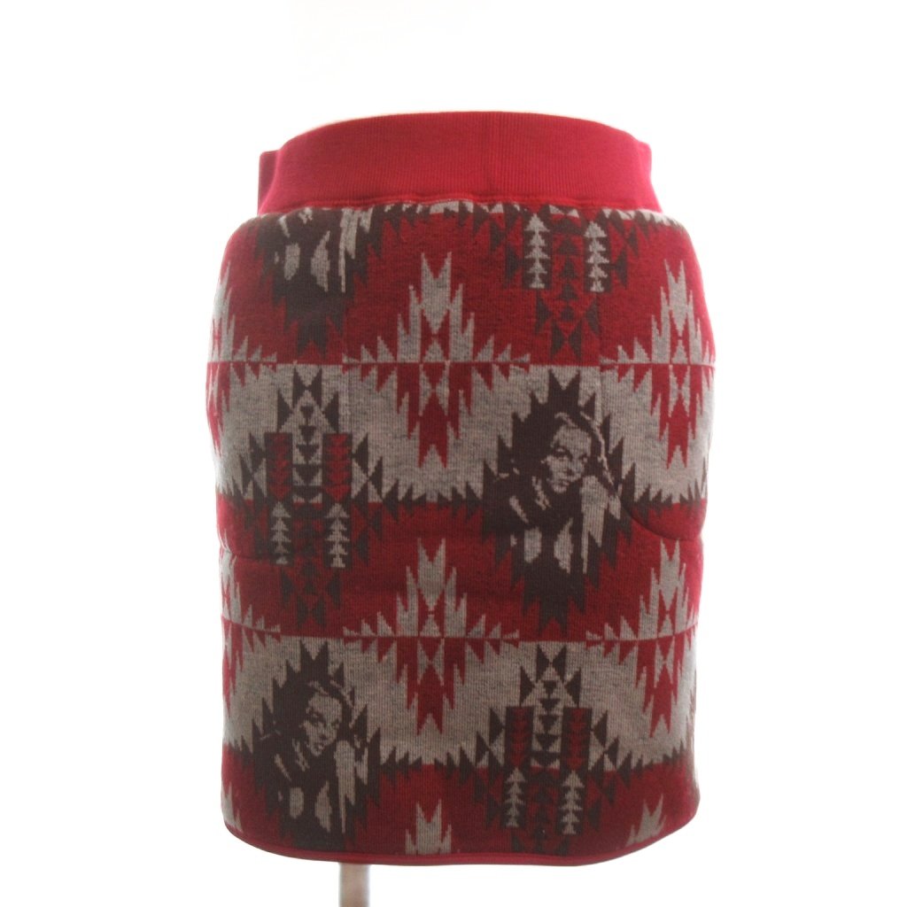 【中古】未使用品 ヒステリックグラマー HYSTERIC GLAMOUR タグ付き スカート ひざ丈 ヒスガール 裏ボア ゾルディック柄 赤 レッド F レディース 【ベクトル 古着】 260201