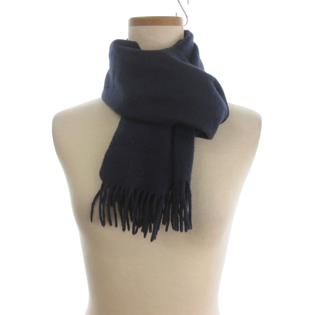 ブランド古着ベクトルプレミアム店の【中古】イッセイミヤケ ISSEY MIYAKE マフラー ストール フリンジ 紺 ネイビー 小物 メンズ 【ベクトル 古着】 260321｜アングル2