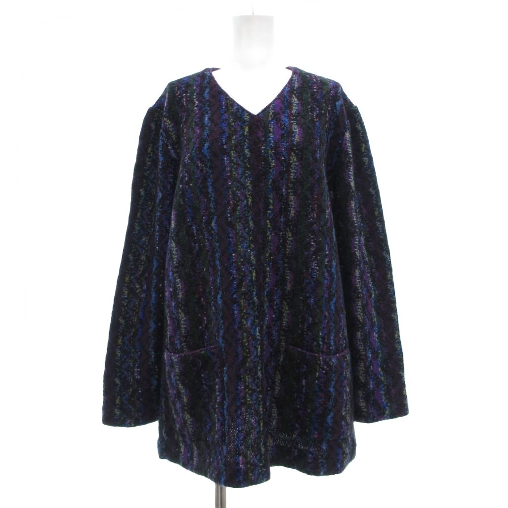 Rakuten - 【中古】ミッソーニ MISSONI 美品 ヴィンテージ ニット セーター 長袖 Vネック ウール モヘア混 紫 パープル /MG レディース 【ベクトル 古着】 260420