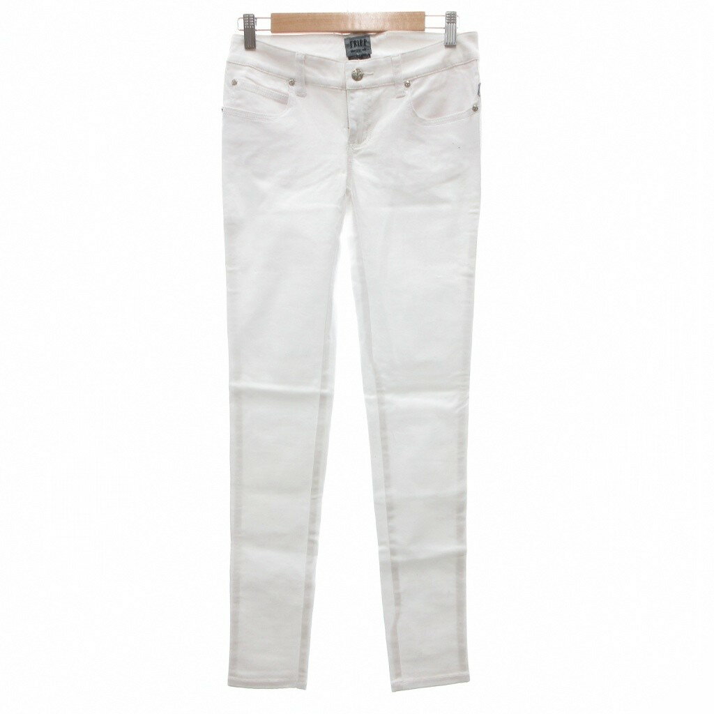 [Used] TRIPP NYC Denim Pants Jeans Size 26 Skinny Stretch Low Rise Zip Fly Full Length with Pockets White /KB Women's [Vector Used Clothing] 260505