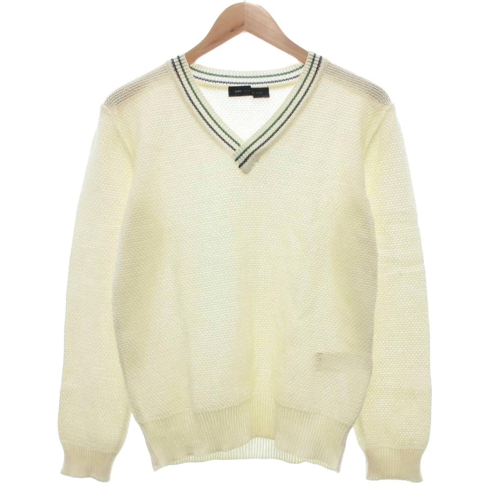 Knit Sweater - 【中古】シップスジェットブルー SHIPS JET BLUE 美品 ニット セーター S Vネック 梨地編み アイボリー /KB メンズ 【ベクトル 古着】 260505