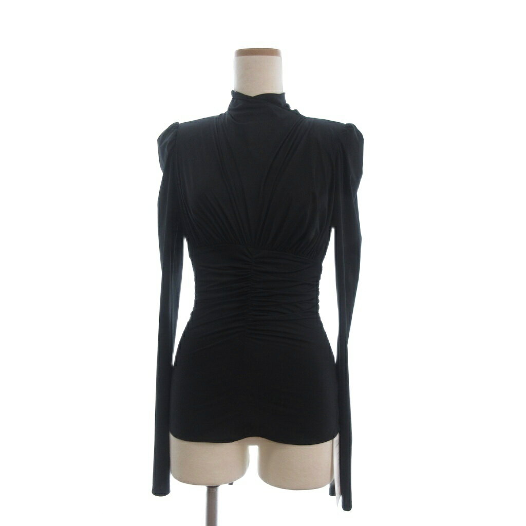 未使用品 フェティコ エミフナヤマ FETICO タグ付き 24AW STRECH JERSEY DRAPED BLOUSE ブラウス 長袖 FTC244-0406 黒 ブラック 1 レディース  260420