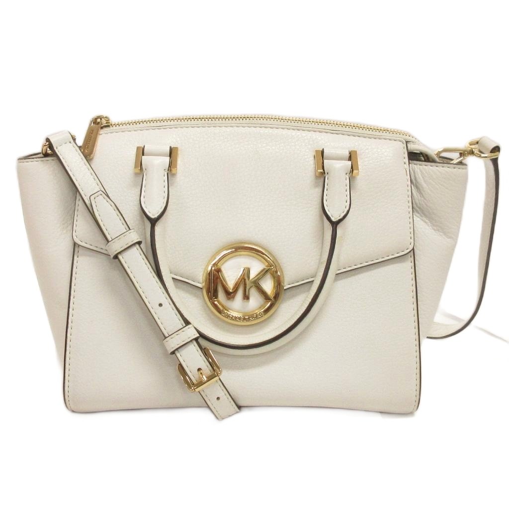 【中古】マイケルコース MICHAEL KORS 2WAY ショルダーバッグ ハンド ロゴ レザー 白 ホワイト 鞄 レディース 【ベクトル 古着】 260422