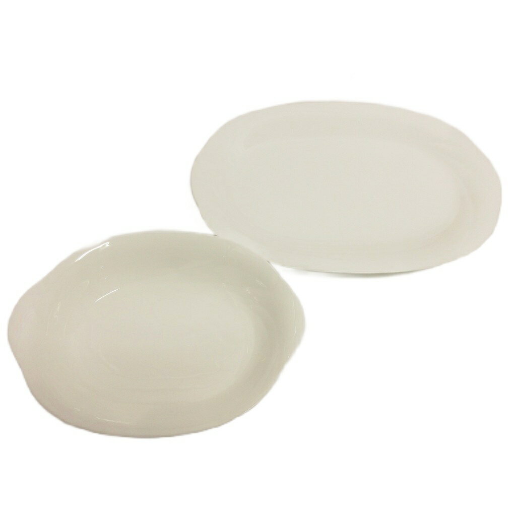 【中古】ノリタケ NORITAKE 2点 セット まとめ ボーンチャイナ 大皿 楕円 深皿 平皿 オーバル プレート 白 食器 ■GY99 その他 【ベクトル 古着】 260522