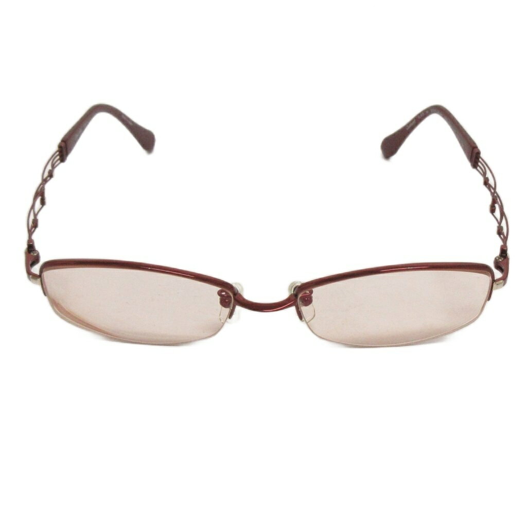 RALPH LAUREN - 【中古】シャルマン CHARMANT めがね 度入り ラインアート ハーフリム XL1018 赤系 レッド系 52□17 135 ■GY99 レディース 【ベクトル 古着】 260522