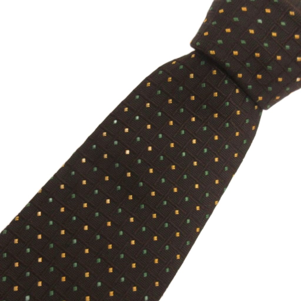 【中古】フェアファックス FAIRFAX 美品 ネクタイ ワイドタイ シルク 総柄 茶 ブラウン 小物 メンズ 【ベクトル 古着】 260708