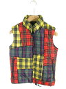 コムデギャルソン COMME des GARCONS ベスト ブルゾン 中綿入 チェック ジップ XS 黄 秋冬 160226 メンズ 【ベクトル 古着】【中古】 160226