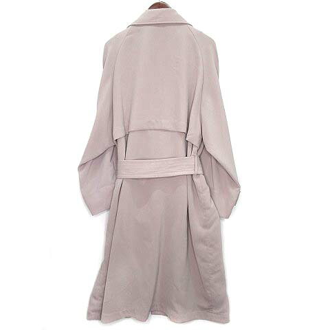 【中古】ナノユニバース nano universe ジョーゼット スプリング トレンチ ロング コート ボタンレス ピンクグレー系 38 レディース 【ベクトル 古着】 260709 vectorpremium-19439060 ブランド古着ベクトルプレミアム店 サンプル画像2